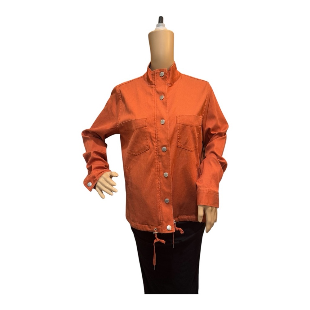 Liverpool Casual Jacket Size M Zip and Snap Up Orange Rust Color